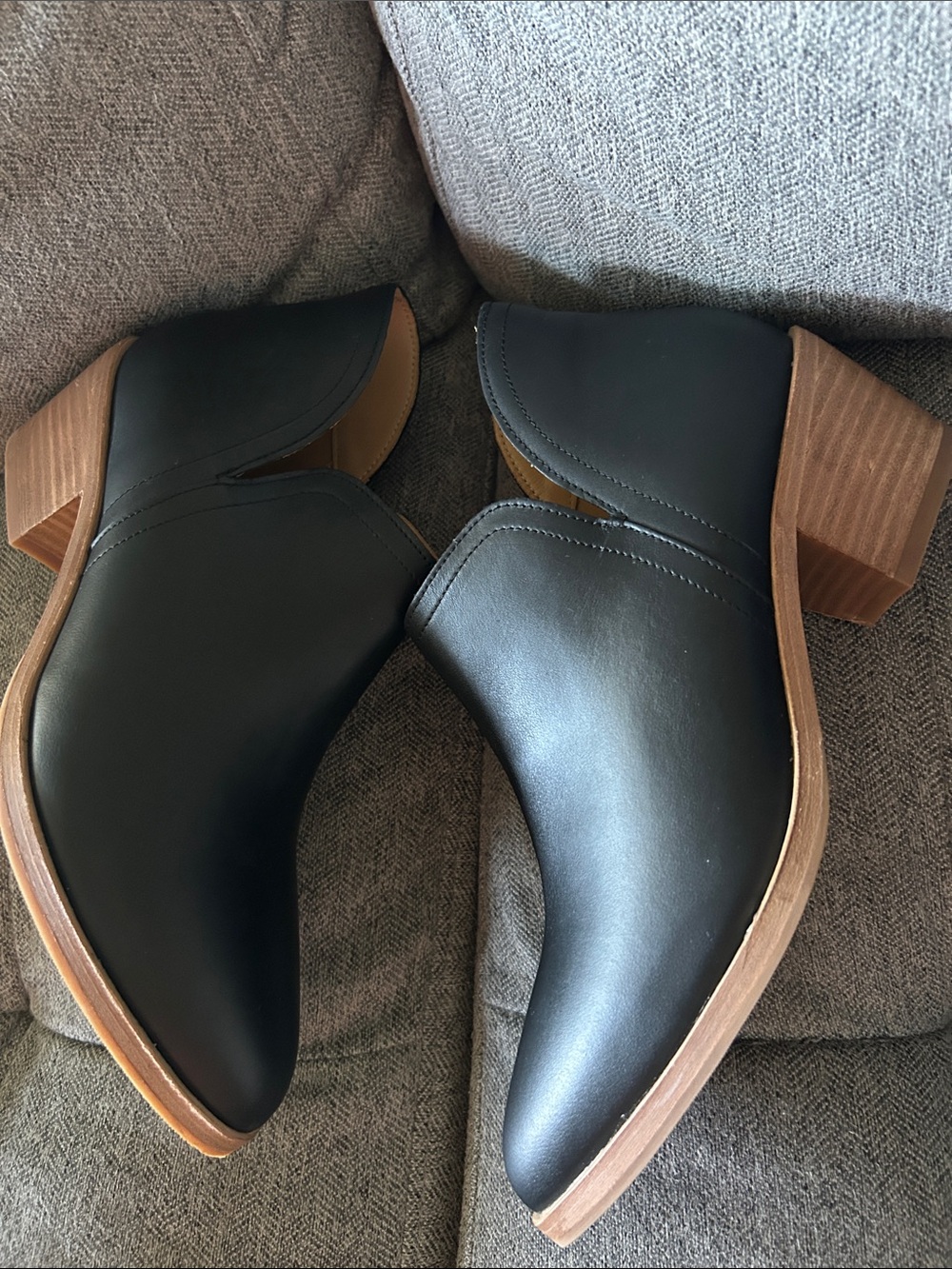 NISOLO Mia Ankle Boots Boots Black Leather Size 10 - Picture 3 of 8